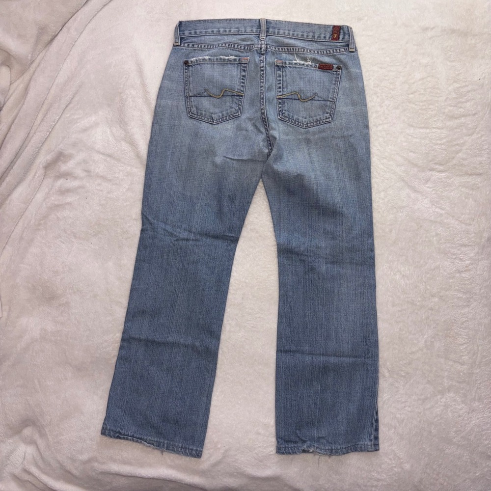 7 FOR ALL MANKIND Jeans Mens 30 Blue Bootcut Distressed USA T520061U-G-061U 29in - Picture 9 of 15
